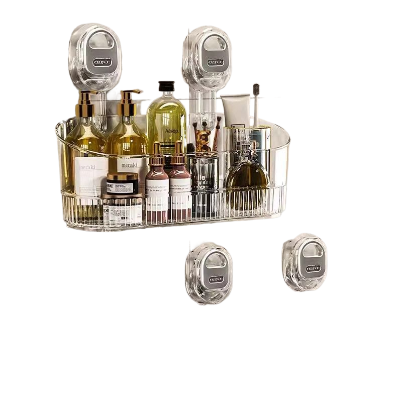 Suction Cup Storage Rack Container ? No-Drill Wall Organizer