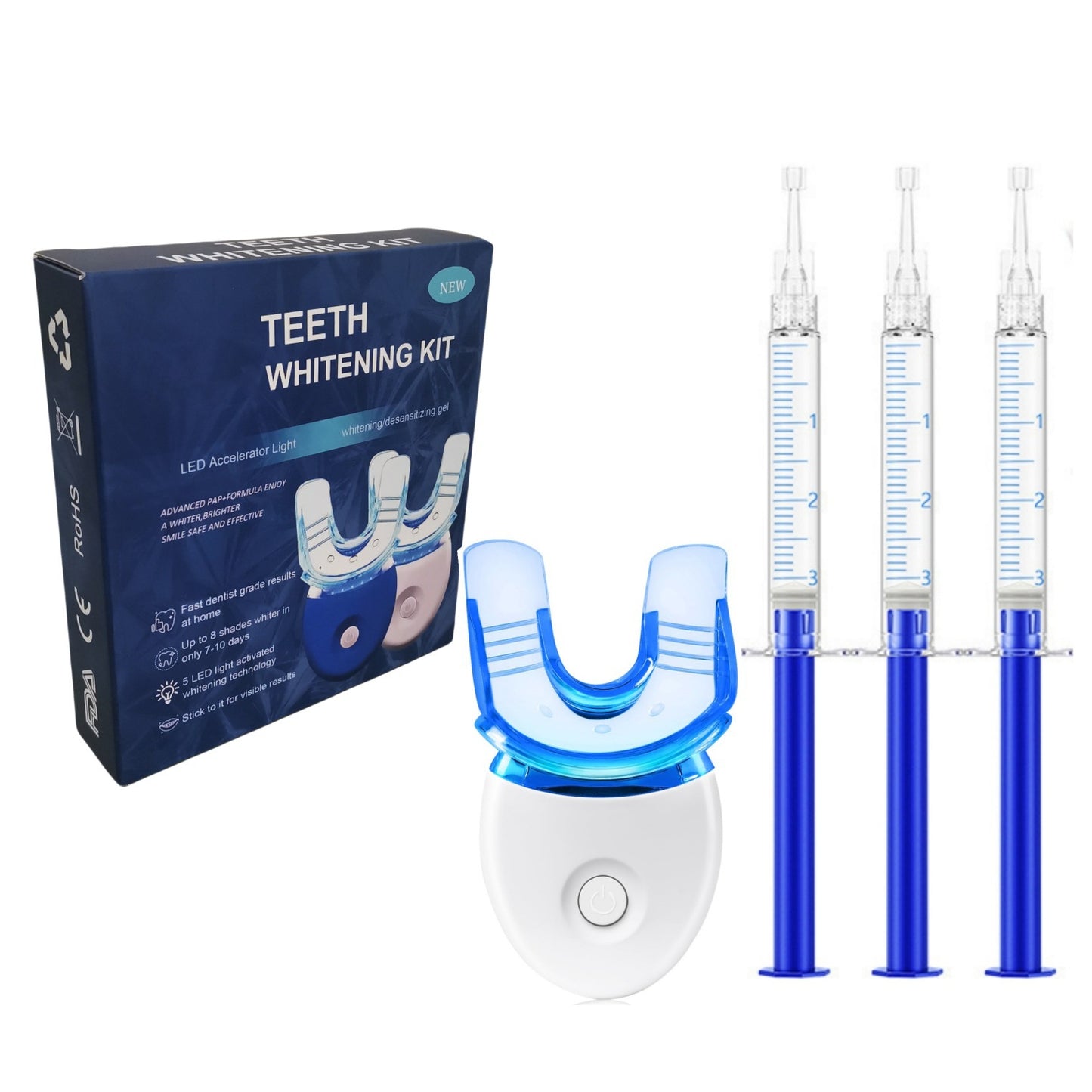 LED Teeth Whitening Kit ? Blue Light & Whitening Gel