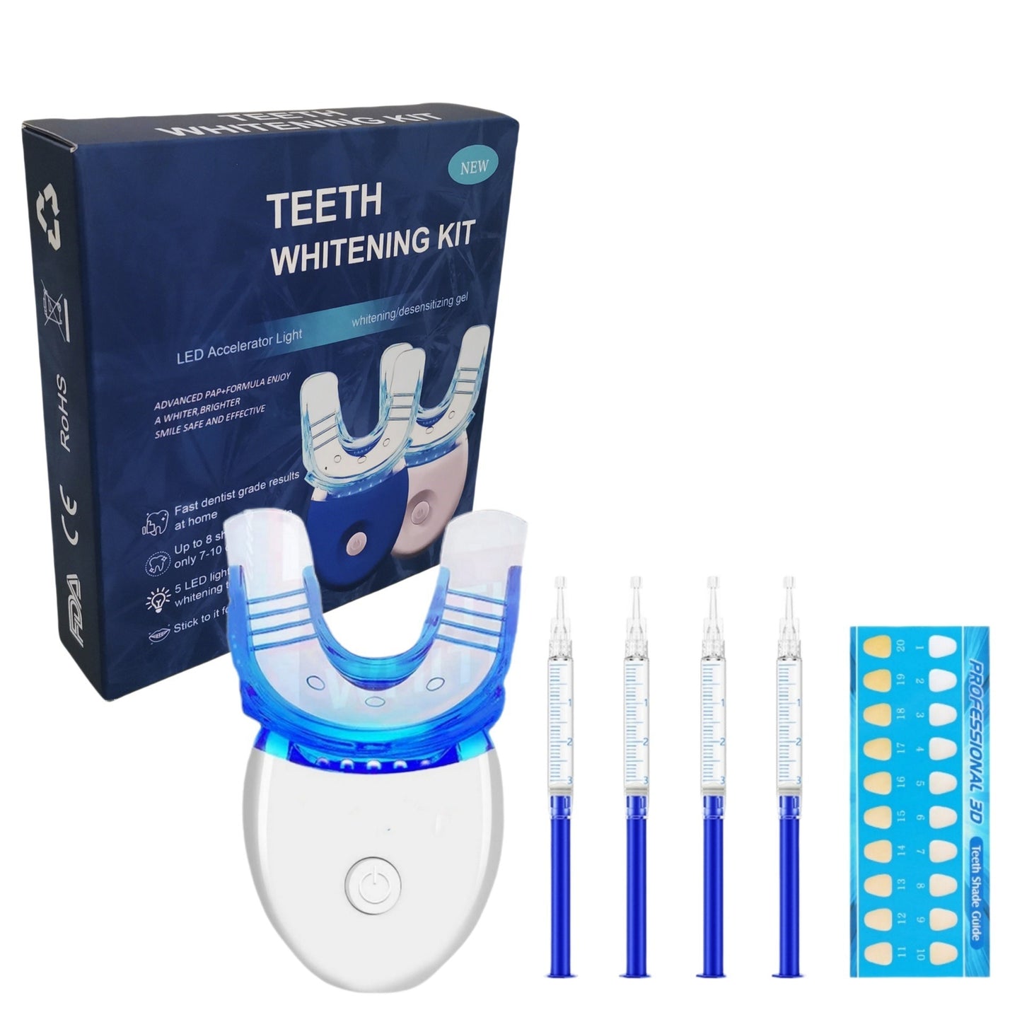 LED Teeth Whitening Kit ? Blue Light & Whitening Gel