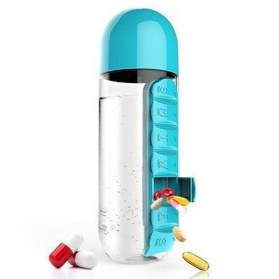 Water Bottle Pill Organizer Cup