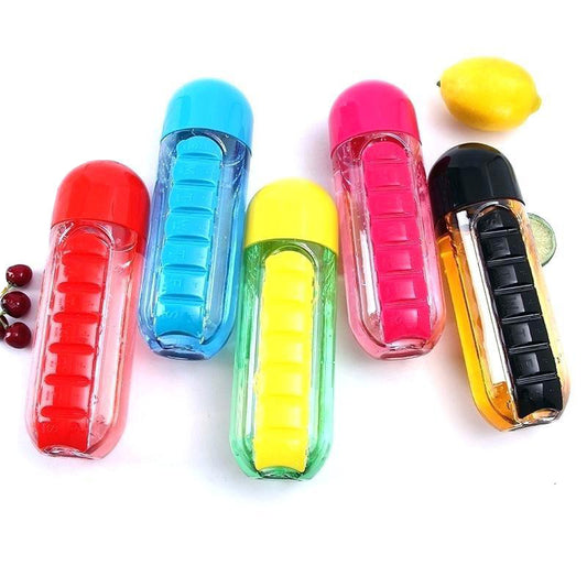 Water Bottle Pill Organizer Cup