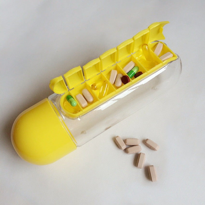 Water Bottle Pill Organizer Cup
